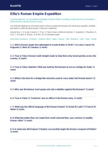 Free Romans Quiz | Year 5 Greater Depth | BookFlik
