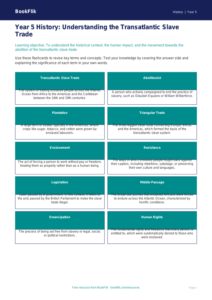 Free Slavery Flashcards | Year 5 Greater Depth | BookFlik