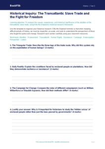Free Slavery Template | Year 5 Greater Depth | BookFlik