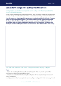 Free Suffragettes Drawing Sheet | Year 5 Greater Depth | BookFlik