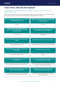 Free Tudors Flashcards | Year 5 Greater Depth | BookFlik