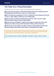 Free Tudors Poster | Year 5 Greater Depth | BookFlik