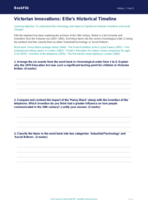 Free Victorians Activity Sheet | Year 5 Greater Depth | BookFlik