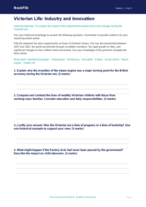 Free Victorians Worksheet | Year 5 Greater Depth | BookFlik