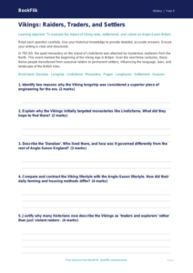 Free Vikings Assessment | Year 5 Greater Depth | BookFlik