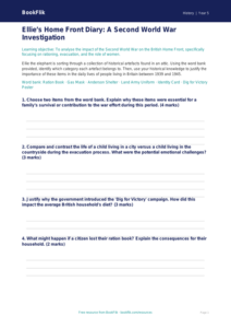 Free WW2 Activity Sheet | Year 5 Greater Depth | BookFlik