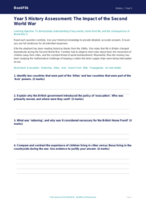 Free WW2 Assessment | Year 5 Greater Depth | BookFlik