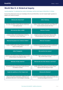 Free WW2 Flashcards | Year 5 Greater Depth | BookFlik