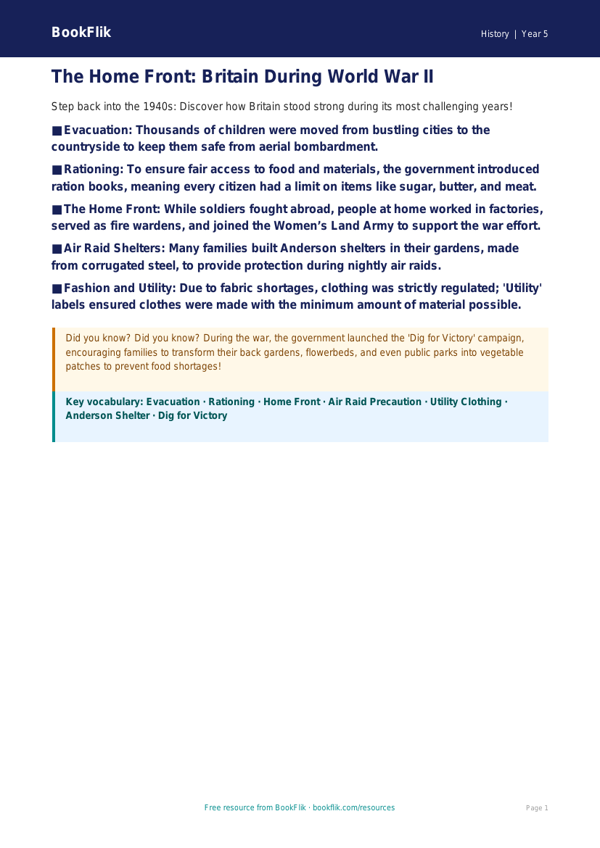 Free WW2 Poster Worksheet | Year 5 Greater Depth | BookFlik worksheet preview — History Ww2