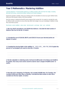 Free Addition Assessment | Year 5 Greater Depth | BookFlik