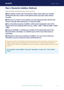 Free Addition Poster | Year 5 Greater Depth | BookFlik