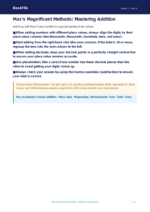 Free Addition Poster | Year 6 Core | BookFlik