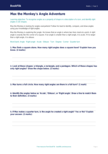 Free Angles Worksheet | Year 3 Core | BookFlik