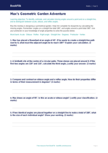 Free Angles Activity Sheet | Year 5 Greater Depth | BookFlik