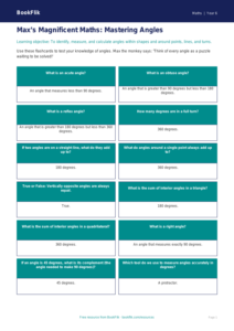 Free Angles Flashcards | Year 6 Core | BookFlik