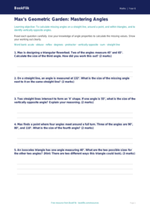 Free Angles Worksheet | Year 6 Core | BookFlik