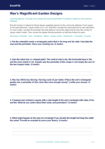 Free Area And Perimeter Activity Sheet | Year 5 Greater Depth | BookFlik