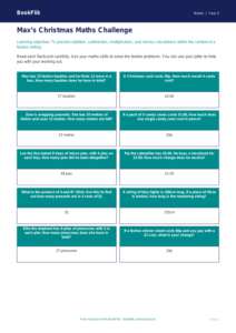 Free Christmas Maths Flashcards | Year 3 Core | BookFlik