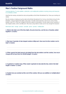 Free Christmas Maths Track Sheet | Year 3 Core | BookFlik
