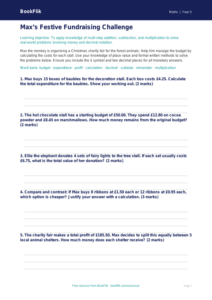 Free Christmas Maths Activity Sheet | Year 5 Greater Depth | BookFlik
