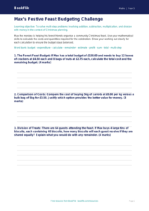 Free Christmas Maths Template | Year 5 Greater Depth | BookFlik