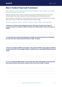 Free Christmas Maths Worksheet | Year 5 Greater Depth | BookFlik