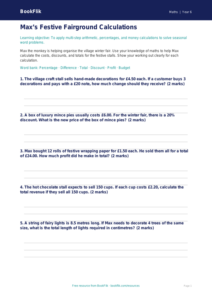 Free Christmas Maths Activity Sheet | Year 6 Core | BookFlik
