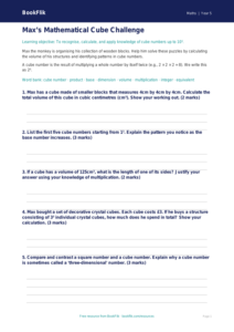 Free Cube Numbers Worksheet | Year 5 Greater Depth | BookFlik