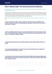Free Decimals Activity Sheet | Year 5 Greater Depth | BookFlik