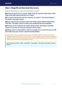 Free Decimals Poster | Year 5 Greater Depth | BookFlik