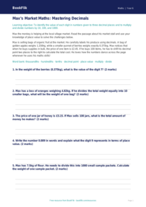 Free Decimals Track Sheet | Year 6 Core | BookFlik