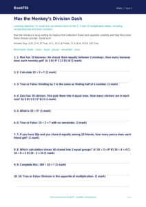 Free Division Quiz | Year 2 Core | BookFlik