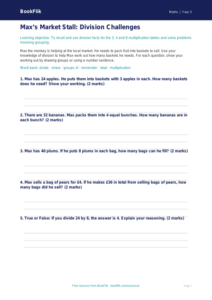 Free Division Activity Sheet | Year 3 Core | BookFlik