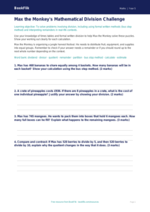 Free Division Worksheet | Year 5 Greater Depth | BookFlik