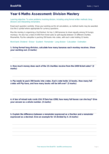 Free Division Assessment | Year 6 Core | BookFlik