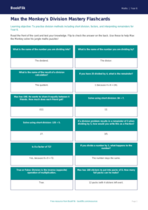 Free Division Flashcards | Year 6 Core | BookFlik