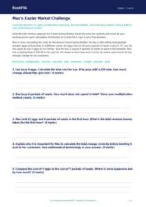Free Easter Maths Track Sheet | Year 5 Greater Depth | BookFlik