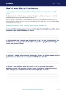 Free Easter Maths Worksheet | Year 5 Greater Depth | BookFlik