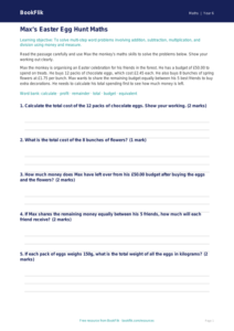 Free Easter Maths Track Sheet | Year 6 Core | BookFlik