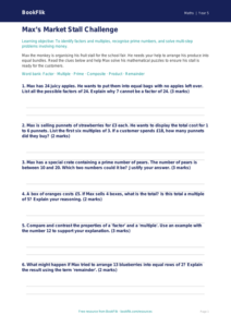 Free Factors And Multiples Activity Sheet | Year 5 Greater Depth | BookFlik