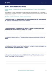 Free Fractions Activity Sheet | Year 3 Core | BookFlik