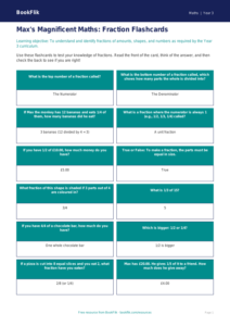 Free Fractions Flashcards | Year 3 Core | BookFlik