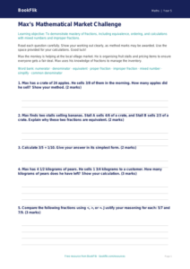 Free Fractions Assessment | Year 5 Greater Depth | BookFlik