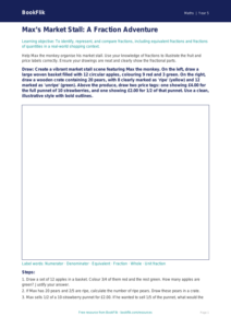 Free Fractions Drawing Sheet | Year 5 Greater Depth | BookFlik