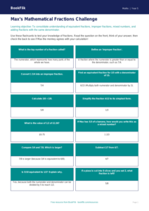 Free Fractions Flashcards | Year 5 Greater Depth | BookFlik