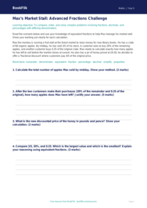 Free Fractions Track Sheet | Year 5 Greater Depth | BookFlik