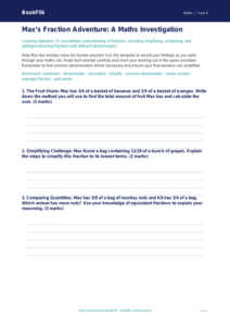 Free Fractions Template | Year 6 Core | BookFlik