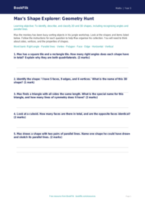 Free Geometry Activity Sheet | Year 3 Core | BookFlik