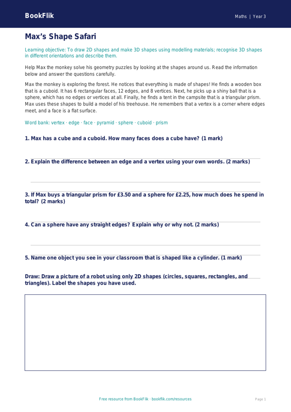 Free Geometry Track Sheet | Year 3 Core | BookFlik worksheet preview — Maths Geometry