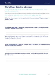 Free Geometry Worksheet | Year 3 Core | BookFlik